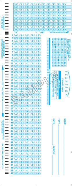 SCANTRON 100Qx5A 2S A-D F-J ID