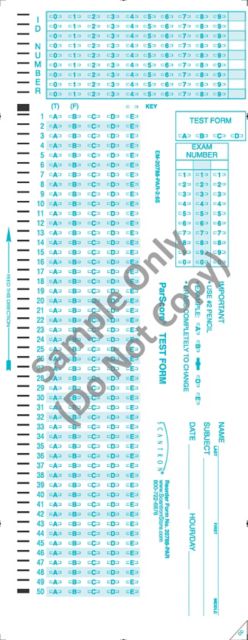 SCANTRON PARSCORE TEST 100ITEM