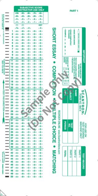 SCANTRON 50QUES/5CH NUM/ESSAY