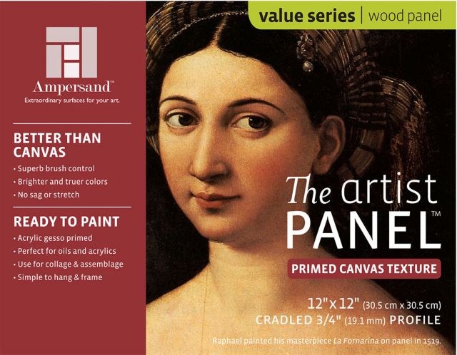 ARTIST PANEL CANVAS TEXTURE 3/4-INCH CRADLED 12X12