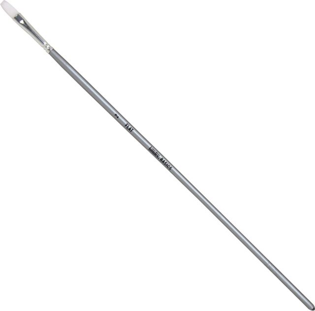 BASICS BRUSH FLAT #2 LONG HANDLE