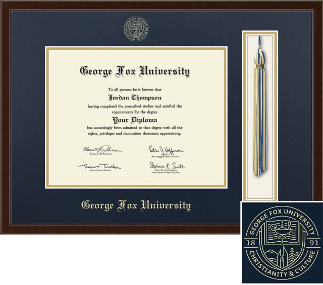 George Fox University Church Hill Classics, Tassel; 8.5x10 H Bachelors, Diploma Frame - ONLINE ONLY