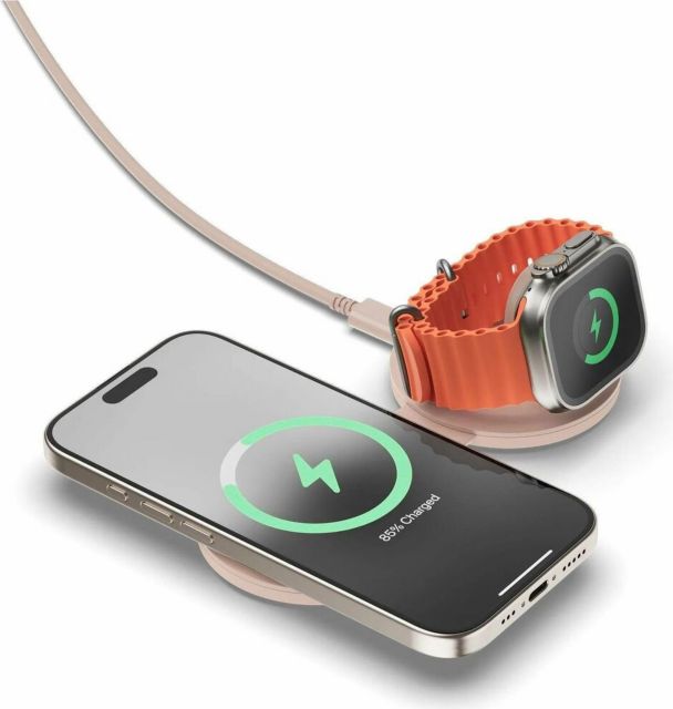 Satechi OntheGo 2-in-1 Wireless Charger, Sand