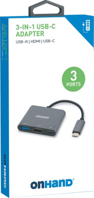 OnHand 3-IN-1 Adapter Hub, Silver