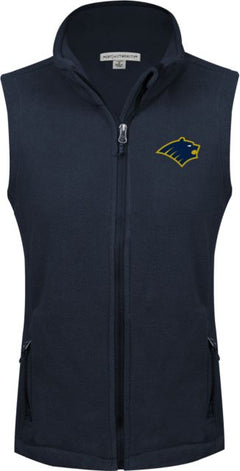 George Fox Ladies Fleece Full Zip Vest Bear Head - ONLINE ONLY