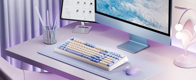 AULA S99 Wirelesss Gaming Membrane Keyboard- Purple Gradient - ONLINE ONLY